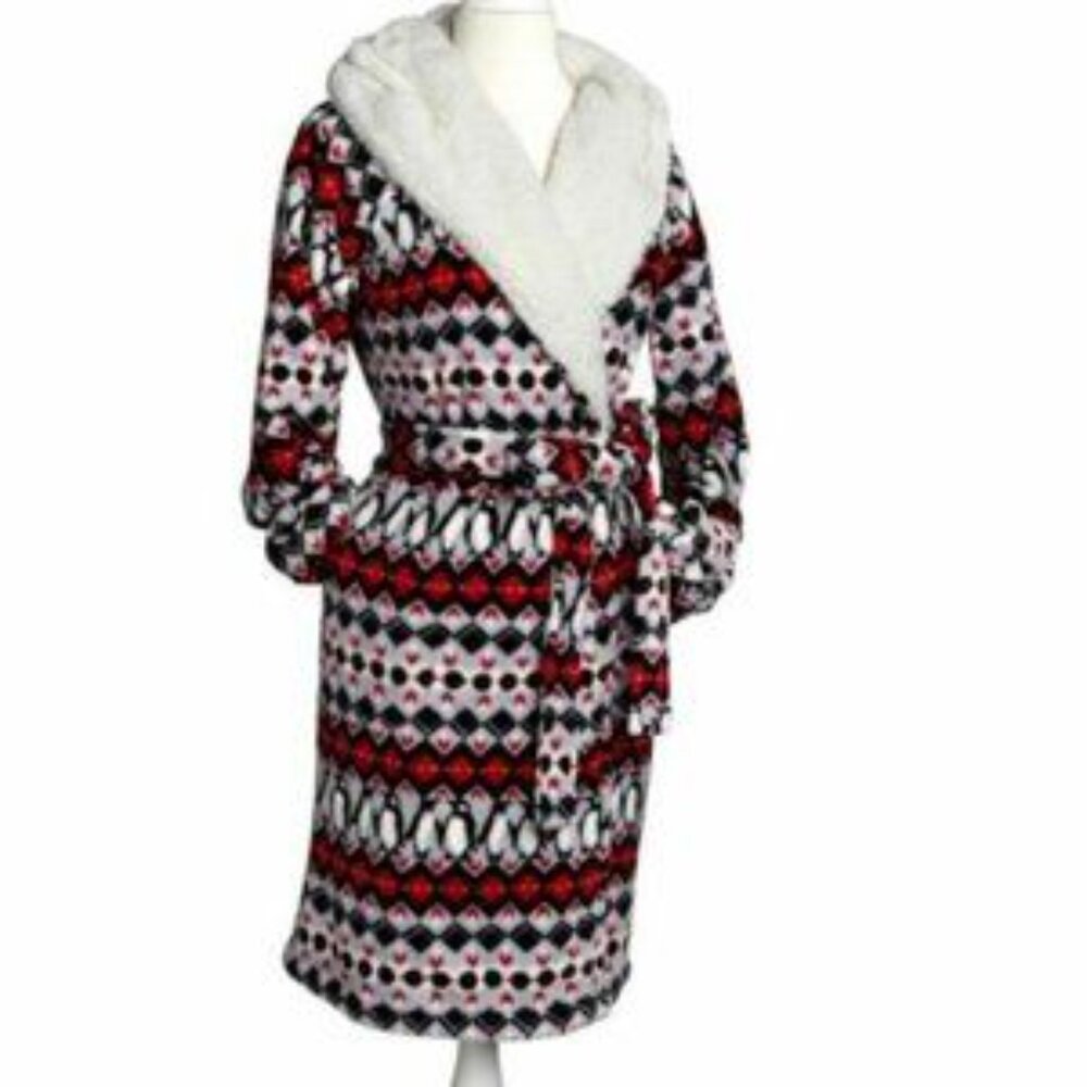 Vera Bradley Penguin Intarsia Fleece Robe - Size Large/XL